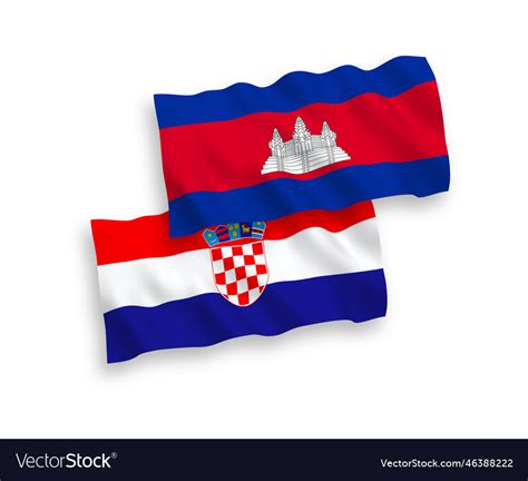 Flags of kingdom cambodia and croatia Royalty Free Vector