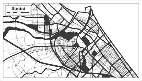 Premium Vector Rimini Italy City Map In Black And White Color In