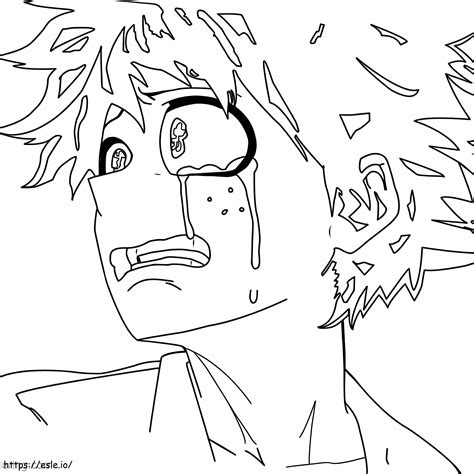 Midoriya Izuku Crying Coloring Page