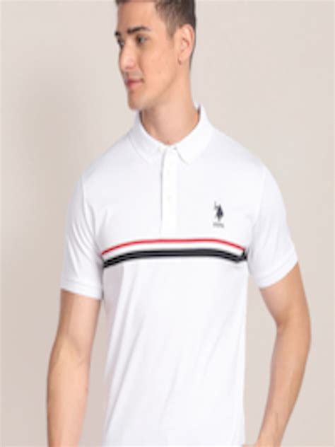 Buy U S Polo Assn Striped Polo Collar Pure Cotton T Shirt Tshirts