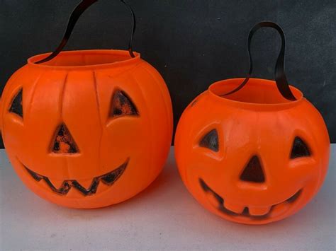 Vintage Empire Blow Mold Jack O Lantern Pumpkin Candy Bucket Plus