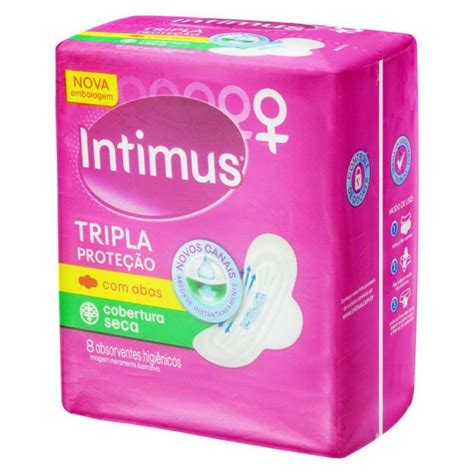 Intimus Absorvente Externo Tripla Proteção Seca Abas 8 Unidades