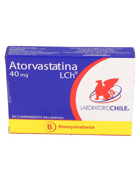 Atorvastatina 40 Mg 30 Comprimidos Recubiertos Bioequivalente Labchile