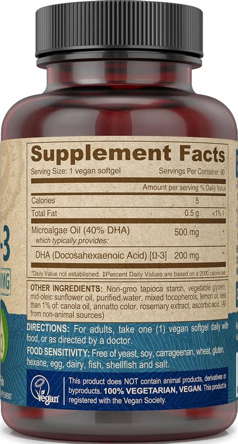 DEVA Suplemento vegano Omega 3 DHA Cápsulas blandas una vez al día