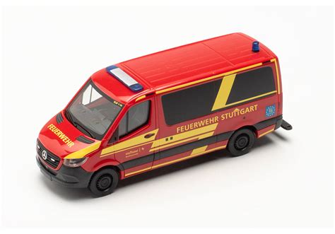 Herpa Mercedes Benz Sprinter Bus Flat Roof Fire Brigade Stuttgart