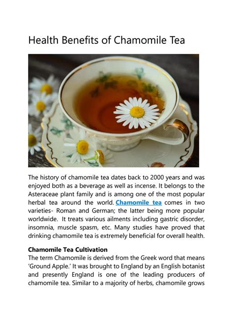 Health Benefits Of Chamomile Tea By Udyantea Issuu