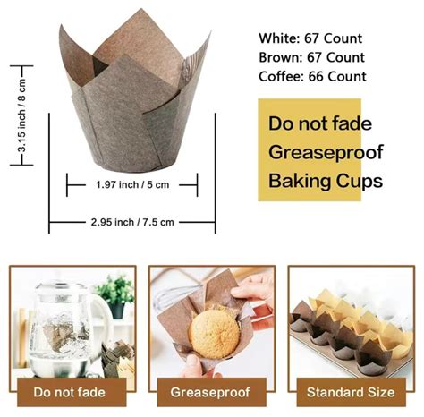 Pc Tulip Cupcake Popover Muffin Liners Baking Cups Etsy