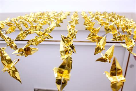 200 Cranes 10 Strings Strands 20 Cranes Each Metallic Origami Crane