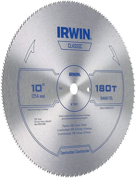 Disco Sierra Corte Madera 10 180T Irwin 11870 Materiales De