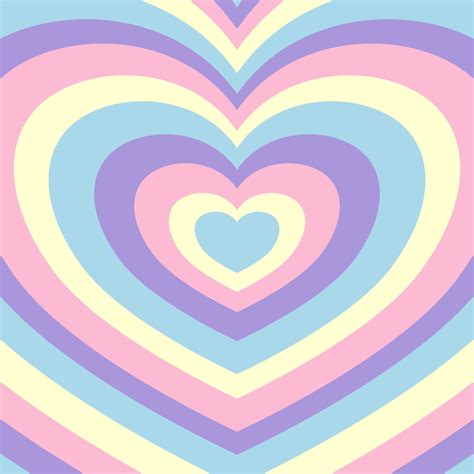 Heart Shaped Concentric Stripes Vector Background Girlish Romantic