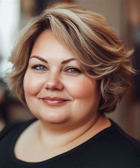 42 Short Hairstyles For Fat Faces And Double Chins Layered Bob With Ash Blonde