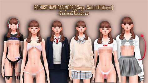 The Sims Must Have Cas Mods Sexy School Uniform Youtube