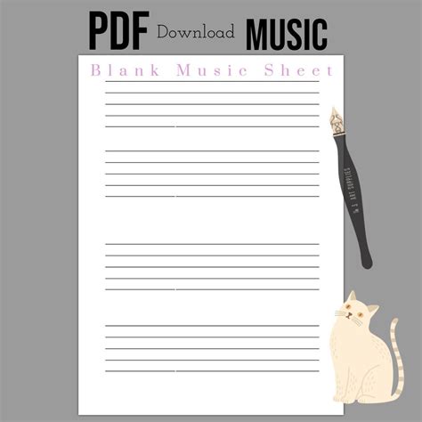 Music Sheet Blank Music Sheet Printable PDF Five Lines Music Lines ...