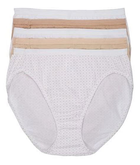 Hanes Ultimate Women S Comfort Cotton Hi Cut Underwear 5 Pack