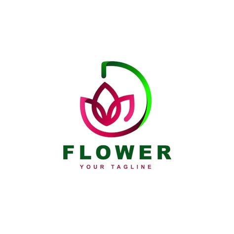 Logo De La Lettre D Avec Le Concept De Beauté Et De Fleur De Lotus