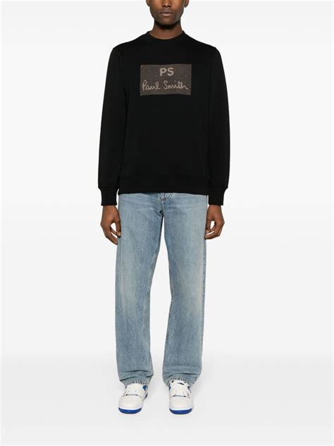 PS Paul Smith Logo Embroidered Cotton Sweatshirt Farfetch