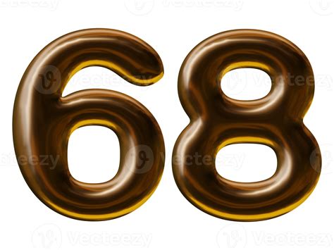 Number 68 Design In 3d Render 19552760 Png