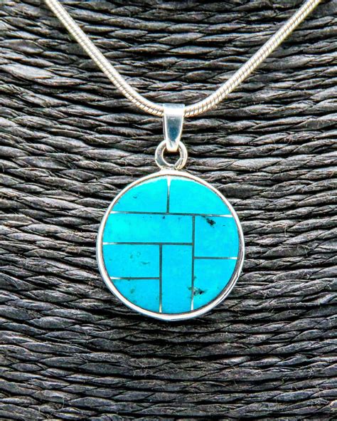 Turquoise Pendant Sterling Silver Etsy