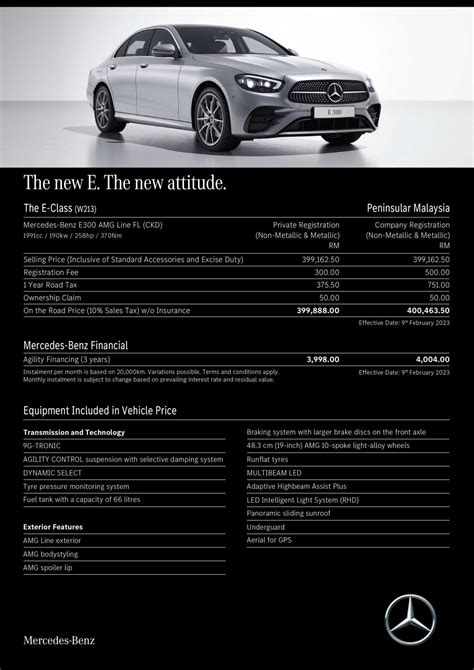 Mercedes Benz E Amg Line Malaysia Spec Sheet Bm Paul Tan S