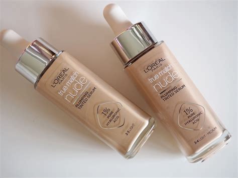 The Loreal Paris True Match Nude Plumping Tinted Serum Foundation Review With Before After
