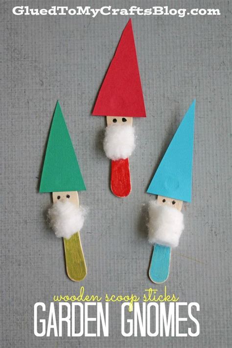 Scoop Stick Garden Gnomes Kid Craft Craft Stick Crafts Popsicle