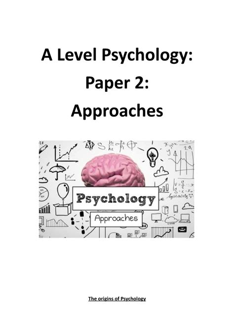 Approaches Booklet Autosaved A Level Psychology Paper 2 Approaches