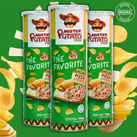 03 Batatas Mister Potato Chips Pizza Importada 100g Cada Sabor Pizza