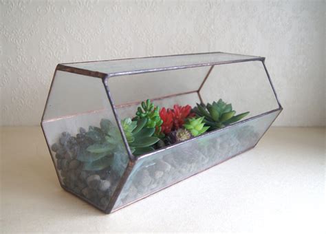 Glass Terrarium For Window Sill Made From Recycled Glass Etsy Uk