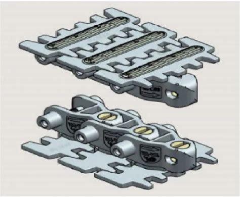 Mild Steel Double Sprocket Tapered Roller Flexible Conveyors Flocking