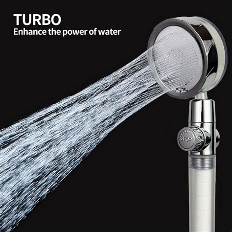 Pressurized Shower Head Water Saving Flow 360 Rotating Twin Turbo