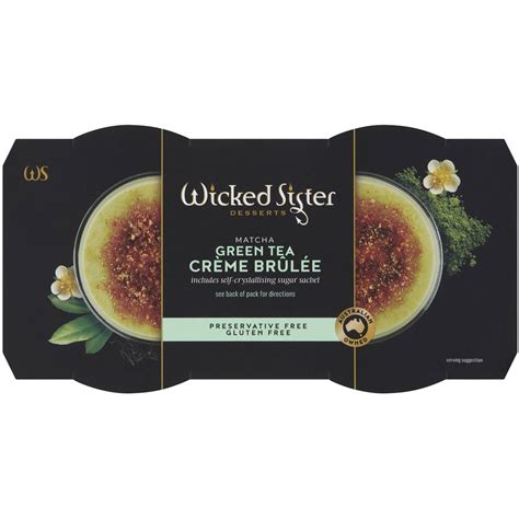 Wicked Sister Matcha Creme Brulee 100g X2 Pack Woolworths