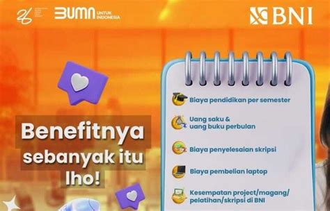 PENGUMUMAN Bank BNI Buka Program Beasiswa Dapat Bantuan Biaya Kuliah