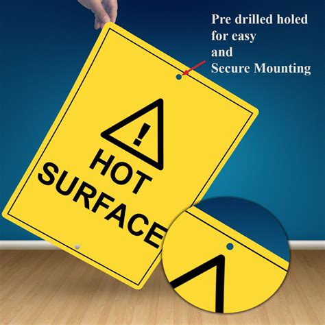 Hot Surface Safety Warning Sign Metal Aluminium Hazardous Caution Sign Plaques Signs