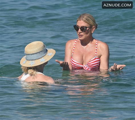 Hofit Golan Sexy In A Red And White Striped Bikini At The Beach In St Tropez France Aznude