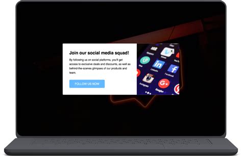 Follow Us On Social Media Popup Template