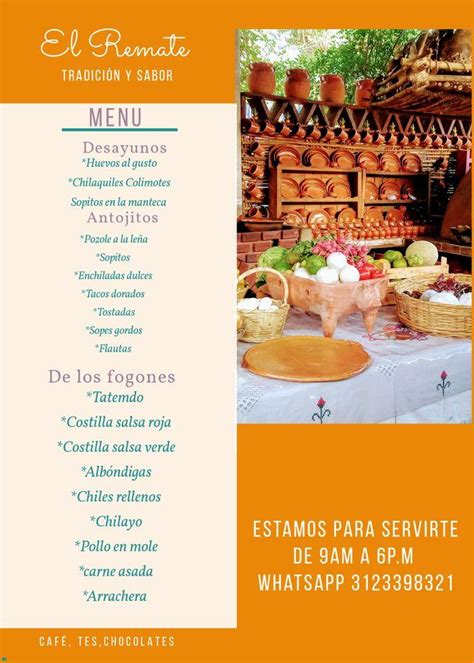 Menu At El REMATE Tradicion Y Sabor Restaurant Mexico