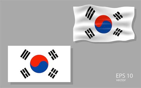 Vektorflagge südkoreas illustration Premium Vektor