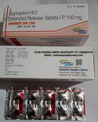 Bupropion Hydrochloride 150 Mg Tablet 300 Mg Sun Pharmaceutical