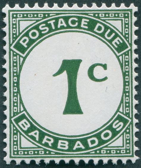 Barbados 1965 1c Deep Green Postage Due SGD7 Unused Caribbean