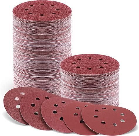 ValueHall 100 PCS Sanding Discs Pads 5 Types 125mm Sander Pad Hook And