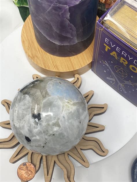 Moonstone Sphere Chakra Crystal Healing 76 49mm Etsy