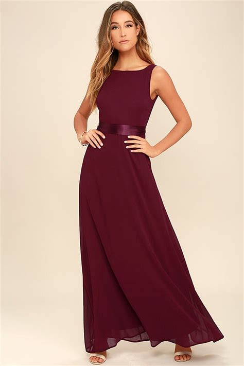 Stunning Wine Red Maxi Dress Backless Maxi Dress Gown 8200