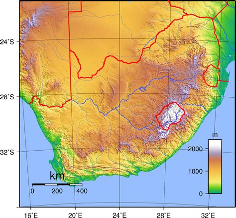 South Africa Topography • Mapsof.net