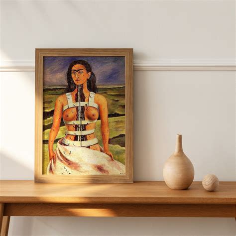 Frida Kahlo Broken Column Portrait PAINTING Vintage Mexican Wall Art ...