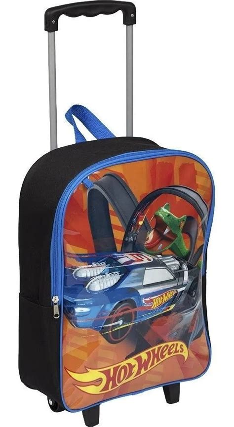 Combo Mochila Infantil Escolar Hot Wheels Rodinhas G Sestini