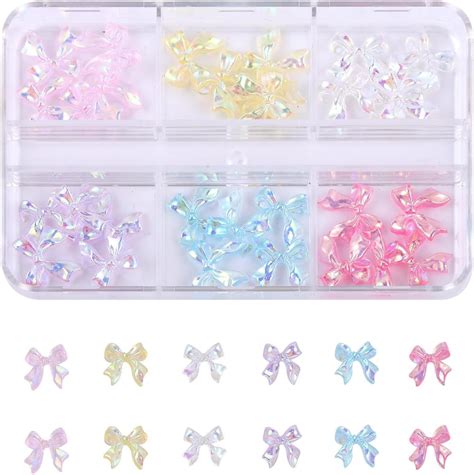 Amazon Yefiuo Bow Knot Nail Charms And Gems Box Of Colors