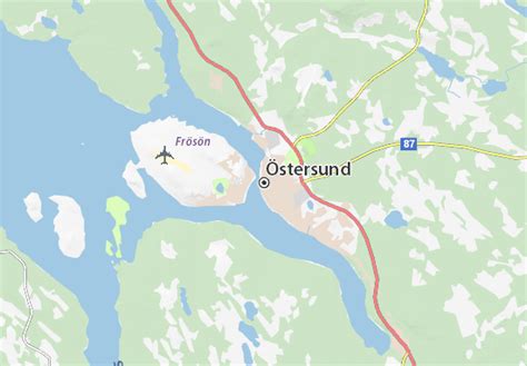 Map of Östersund - Michelin Östersund map - ViaMichelin