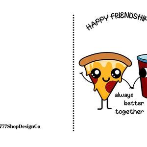 Friendship Day Card Printablefunny Quoteshappy Friendship - Etsy