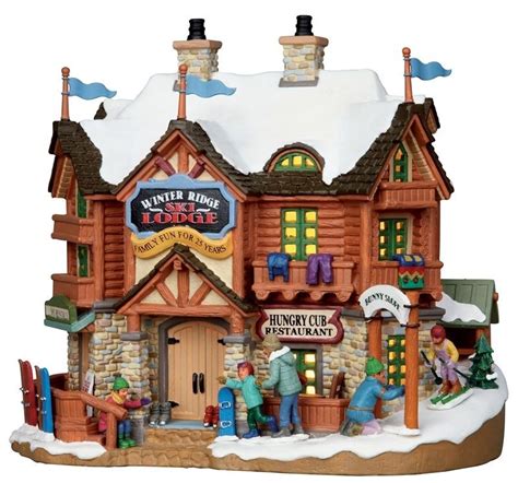 Lemax Christmas Village Winter Ski Lodge Product No 15221 Lights Up