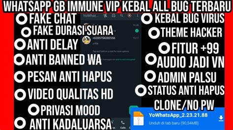 WHATSAPP GB IMMUNE VIP KEBAL ALL BUG TERBARU 2023WA GB ANTI KADALUARSA